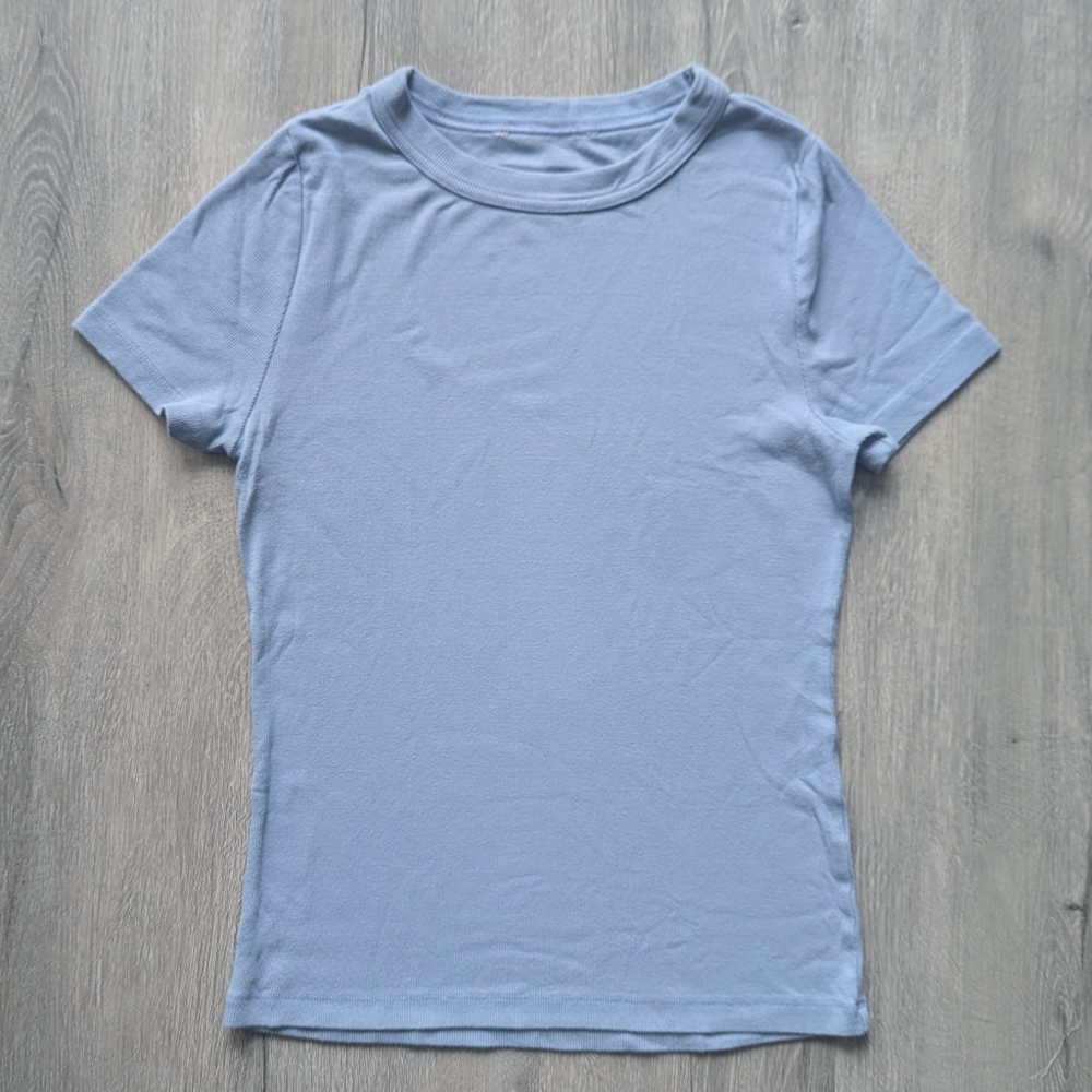 LAST CHANCE 3/$15 Blue Ribbed Baby Tee